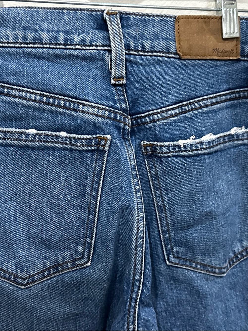 Madewell Dark Blue High-Rise Straight Jeans - Picture 6 of 8